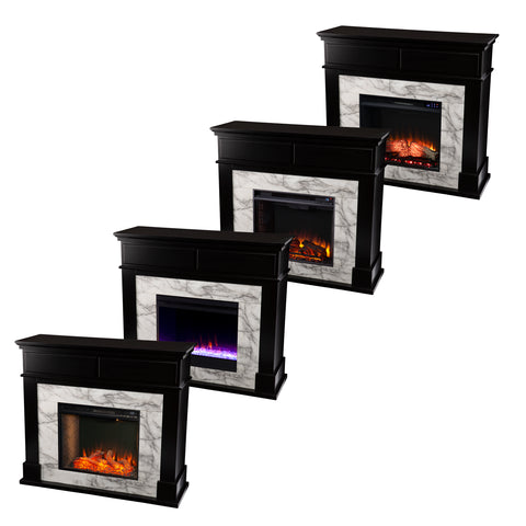 Image of Modern two-tone electric fireplace Image 3