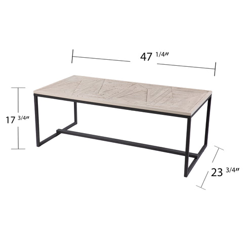 Image of Rectangular coffee table w/ reclaimed wood top Image 7