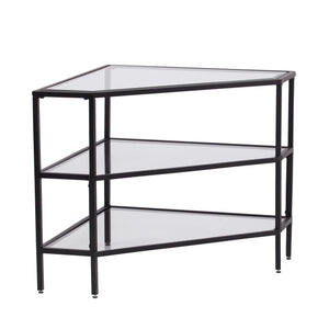 Niles Metal/Glass Corner TV Stand - Black