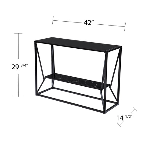 Image of Narrow sofa table with glass top Image 8