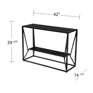 Narrow sofa table with glass top Image 8