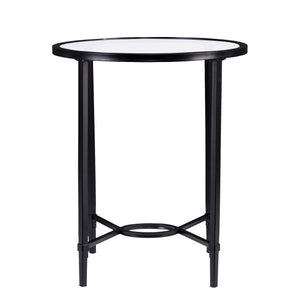 Quinton Metal/Glass Oval Side Table