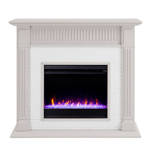 Fireplace mantel w/ ceramic tile surround Image 4