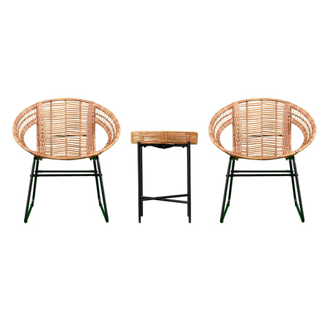 Image of 3-piece conversation set with 2 modern outdoor chairs and 1 end table Image 5