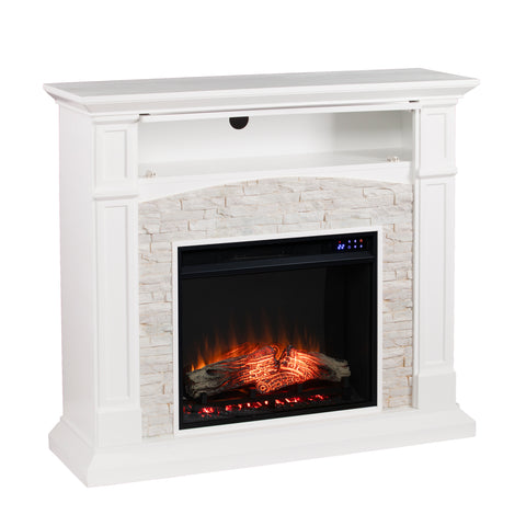 Image of Seneca Electric Touch Screen Media Fireplace - White