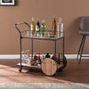 Reclaimed wood bar cart w/ wheels Image 1