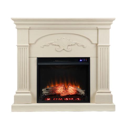 Image of Sicilian Touch Screen Electric Fireplace - Ivory