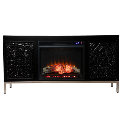 Image of Low-profile media console w/ electric fireplace Image 2