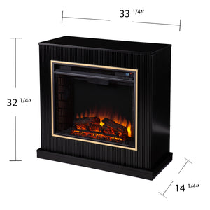 Modern electric fireplace w/ gold trim Image 7