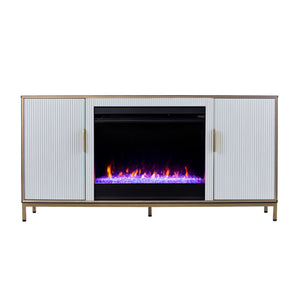 Modern electric fireplace w/ media storage Image 6