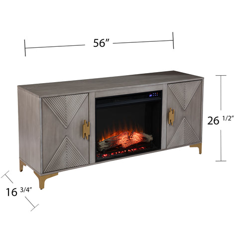 Image of Fireplace media console w/ storage Image 8