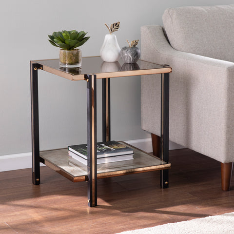 Image of Thornsett End Table w/ Mirrored Top