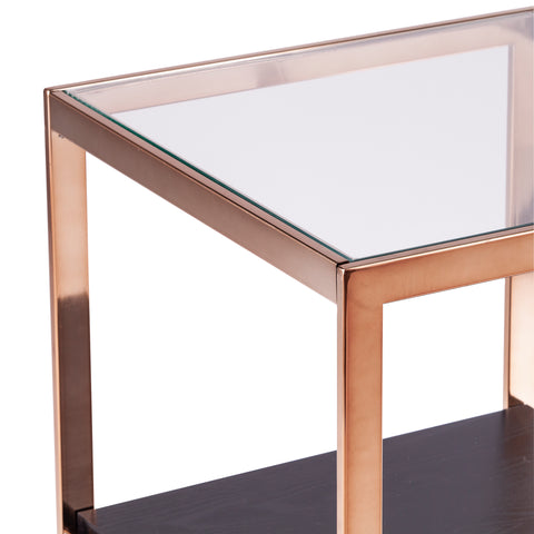 Image of Square side table w/ glass top Image 6