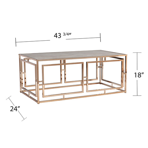 Image of Simondley Faux Marble Cocktail Table