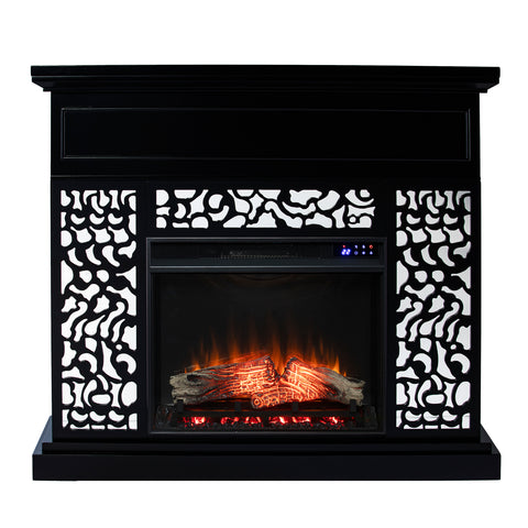 Image of Modern electric fireplace w/ mirror accents Image 4