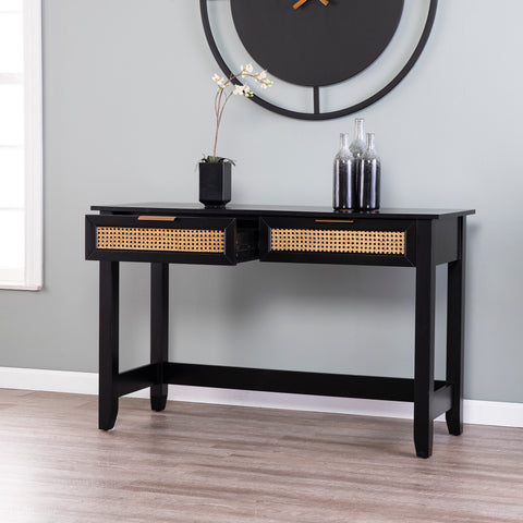 Image of Two-tone entryway table w/ storage Image 1