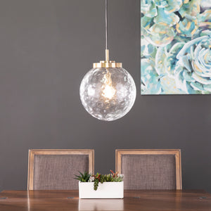 Modern pendant light w/ glass shade Image 1