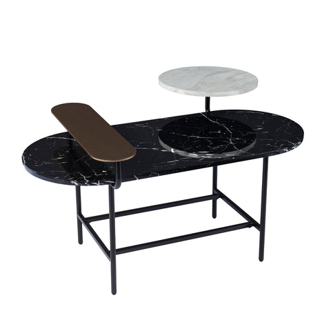 Image of Oval coffee table with display storage Image 5