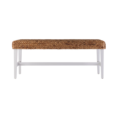 Image of Standerson White Woven Coffee Table Bench