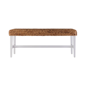 Standerson White Woven Coffee Table Bench