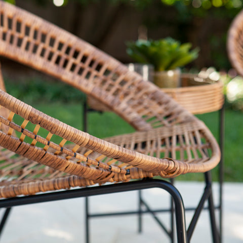 Image of 3-piece conversation set with 2 modern outdoor chairs and 1 end table Image 4