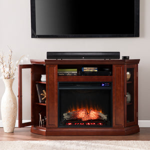 Electric fireplace curio cabinet w/ corner convenient functionality Image 1