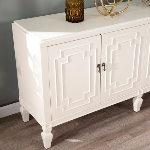 Image of Tropman Antique White Low-Profile Accent Cabinet