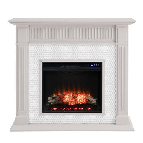 Image of Fireplace mantel w/ ceramic tile surround Image 3