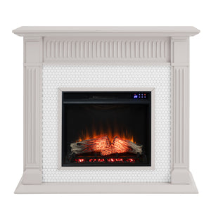 Fireplace mantel w/ ceramic tile surround Image 3