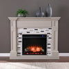 Classic electric fireplace with multicolor marble surround Image 1