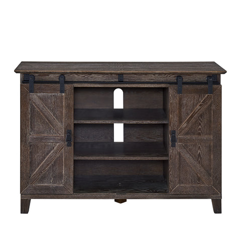 Image of Multifunctional media stand with sliding barn doors Image 4