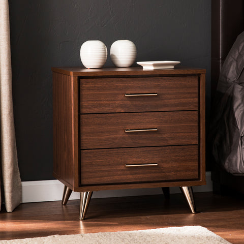 Image of Oren Modern Bedside Table w/ Drawers