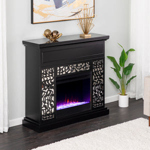 Modern electric fireplace w/ mirror accents Image 3