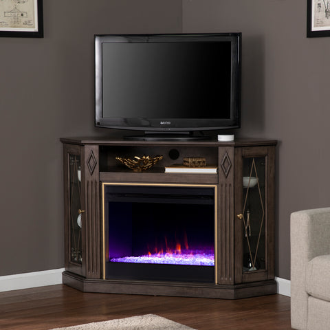 Image of Electric media fireplace w/ color changing flames Image 3