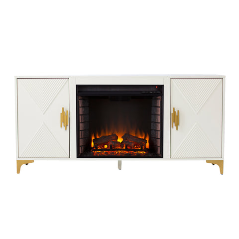 Image of Fireplace media console w/ storage Image 3