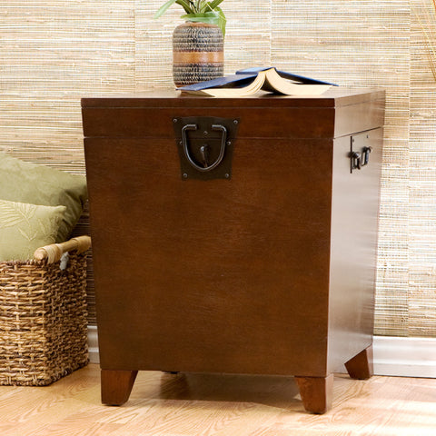 Image of Pyramid Trunk End Table - Espresso