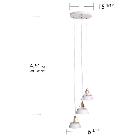 Image of Pendant lamp w/ 3 hanging lights Image 7