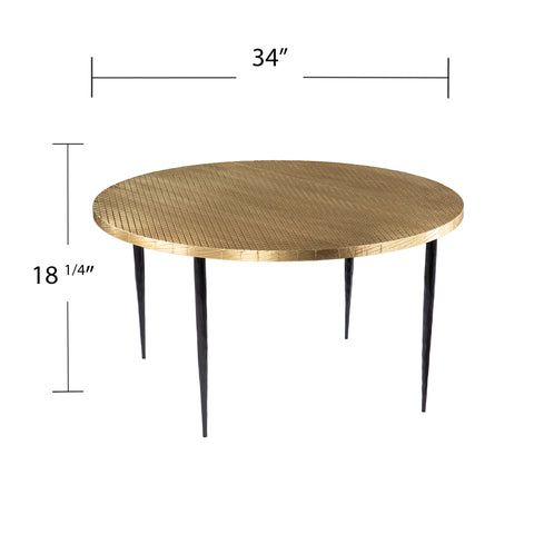 Image of Coffee table with brass tabletop Image 7