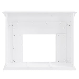 Fireplace mantel w/ authentic marble surround in eye-catching herringbone layout Image 7