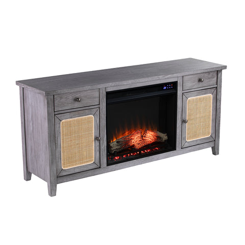 Image of Fireplace media console w/ storage Image 4