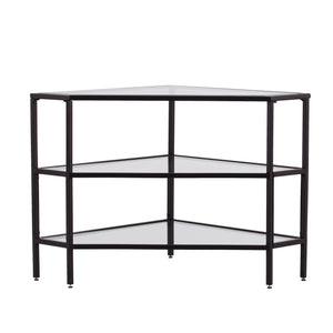 Niles Metal/Glass Corner TV Stand - Black