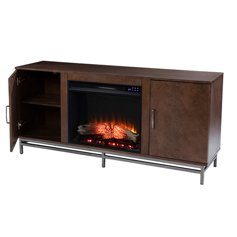 Image of Low-profile fireplace w/ storage Image 7