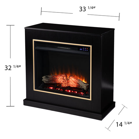 Image of Modern electric fireplace w/ gold trim Image 7