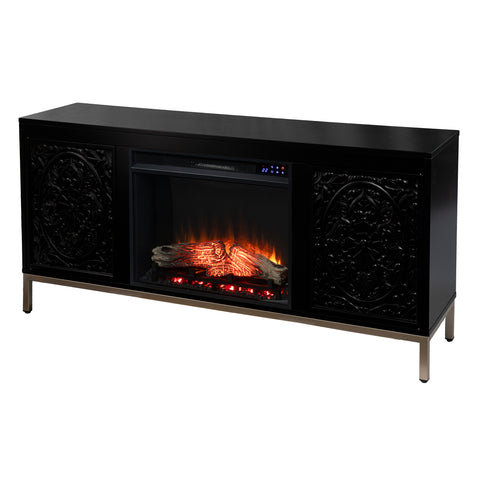 Image of Low-profile media console w/ electric fireplace Image 3