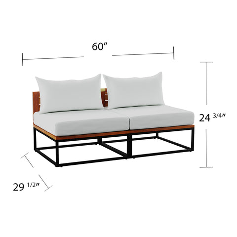 Image of Modular indoor/outdoor loveseat Image 6