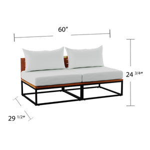 Modular indoor/outdoor loveseat Image 6