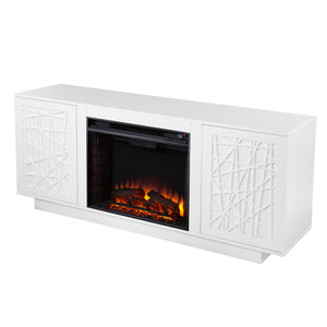 Low-profile media cabinet w/ electric fireplace Image 3