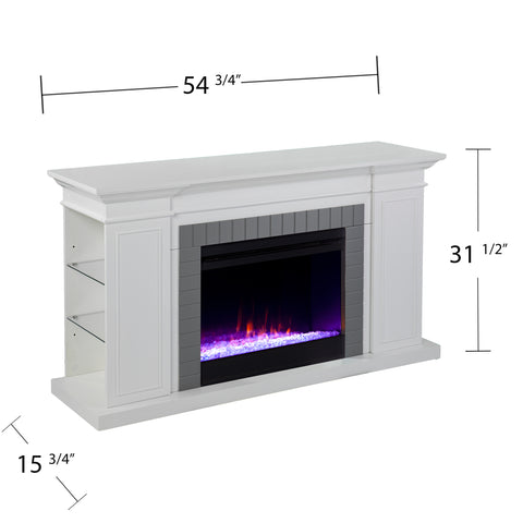 Image of Color changing fireplace w/ storage Image 7