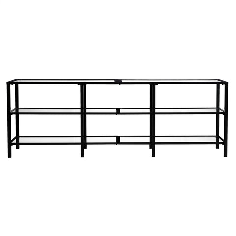 Image of Tyler Metal/Glass TV Stand – Transitional Style - Black