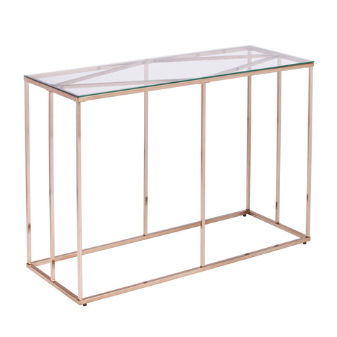 Image of Nicholance Contemporary Glass-Top Console Table